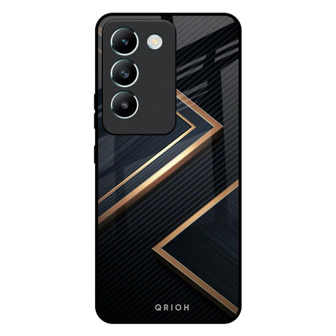 Sleek Golden & Navy Glossy Case for Vivo T3 5G