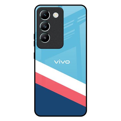 Pink & White Stripes Glossy Case For Vivo T3 5G