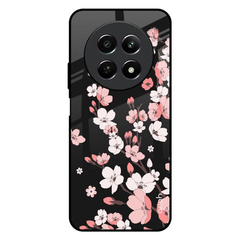 Black Cherry Blossom Glossy Case for Realme 12 5G