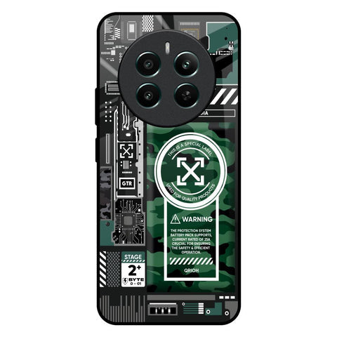 Green Camo Circuit Glossy Case for Realme 12 Plus 5G