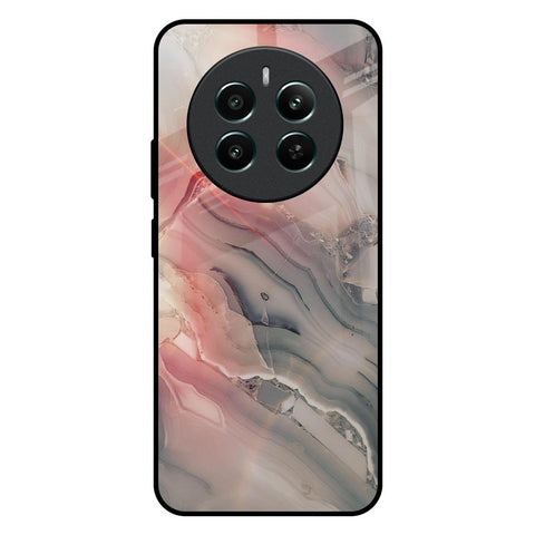 Pink And Grey Marble Glossy Case For Realme 12 Plus 5G