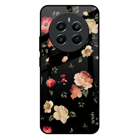 Black Spring Floral Glossy Case for Realme 12 Plus 5G