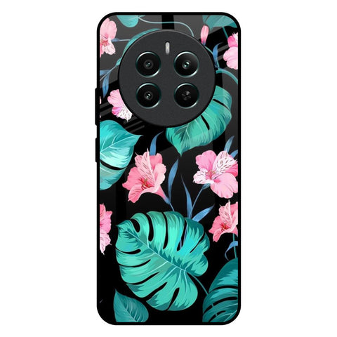 Tropical Leaves & Pink Flowers Glossy Case for Realme 12 Plus 5G