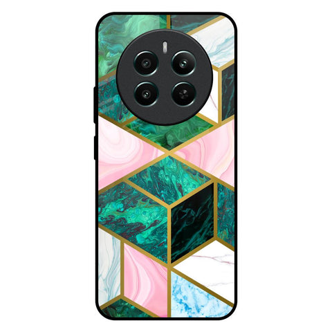 Seamless Green Marble Glossy Case for Realme 12 Plus 5G