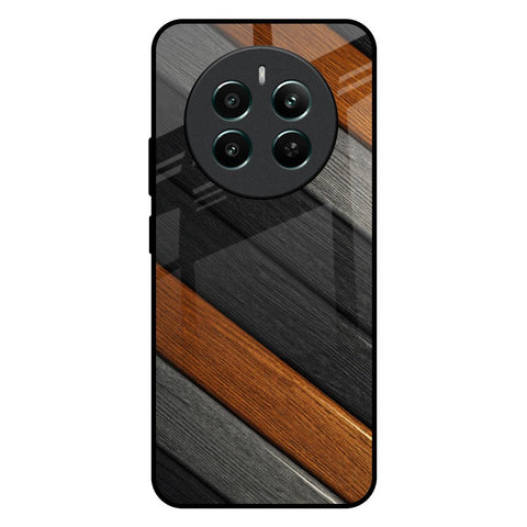 Tri Color Wood Glossy Case for Realme 12 Plus 5G