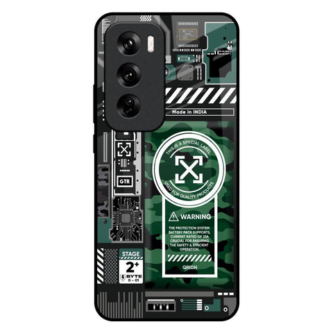 Green Camo Circuit Glossy Case for Oppo Reno 12 5G