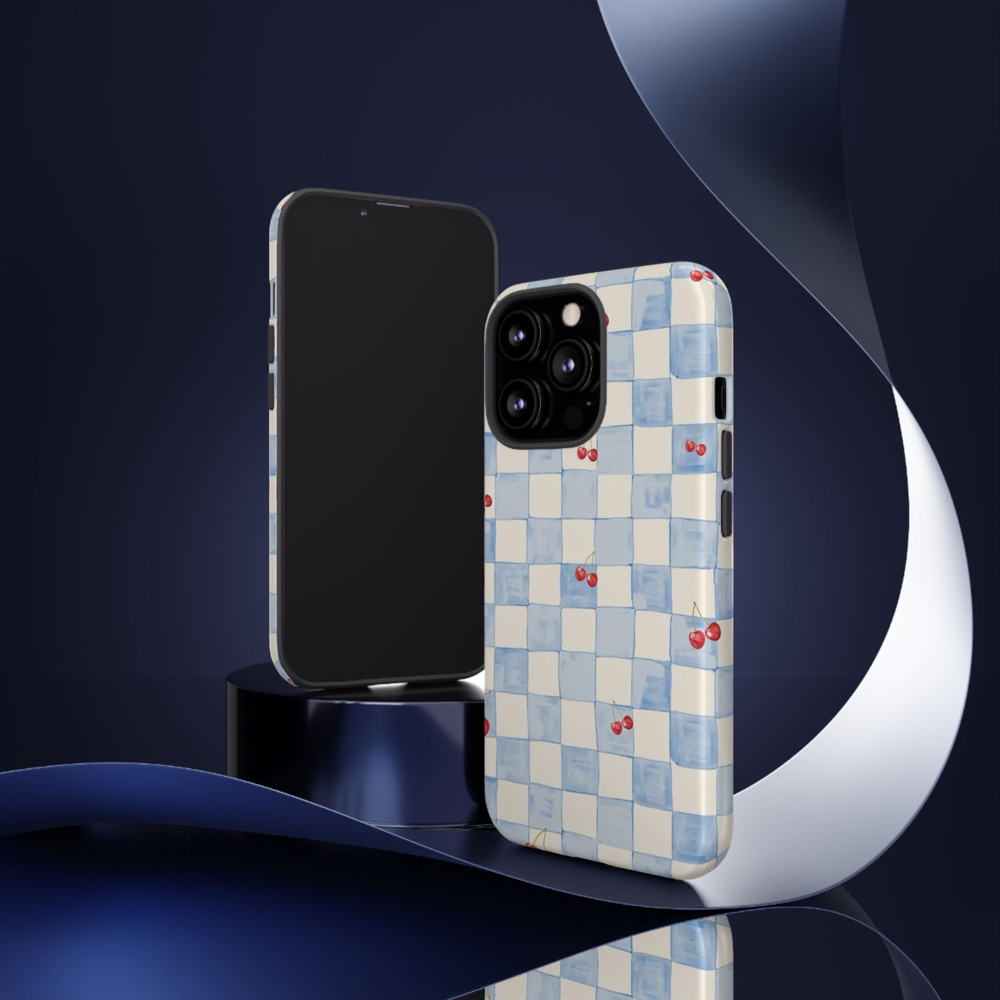 Cherry Check Tough Case  Available For All iPhone Models