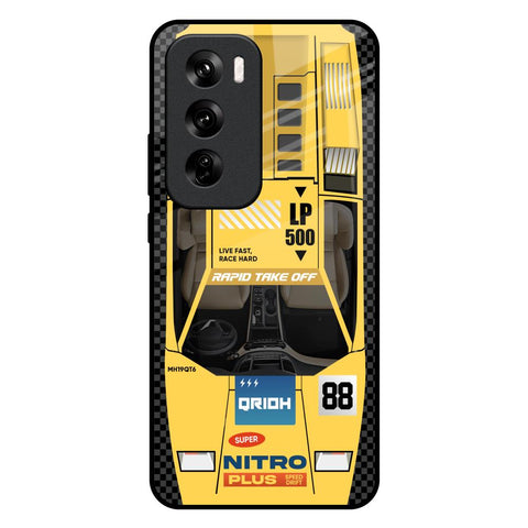 Yellow Racing Car Glossy Case for Oppo Reno 12 Pro 5G