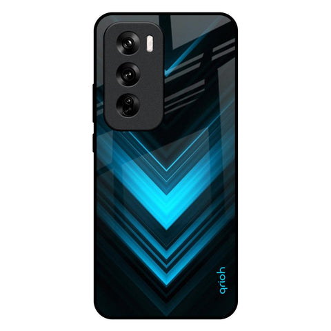Vertical Blue Arrow Glossy Case For Oppo Reno 12 Pro 5G
