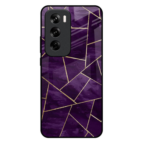 Geometric Purple Glossy Case For Oppo Reno 12 Pro 5G