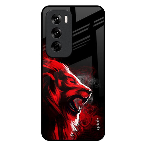 Red Angry Lion Glossy Case for Oppo Reno 12 Pro 5G