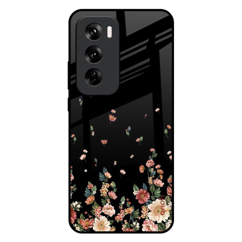 Floating Floral Print Glossy Case for Oppo Reno 12 Pro 5G