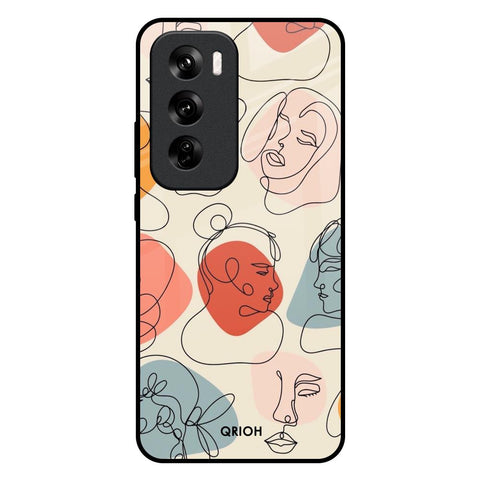 Abstract Faces Glossy Case for Oppo Reno 12 Pro 5G