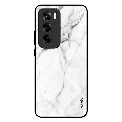 Modern White Marble Glossy Case for Oppo Reno 12 Pro 5G