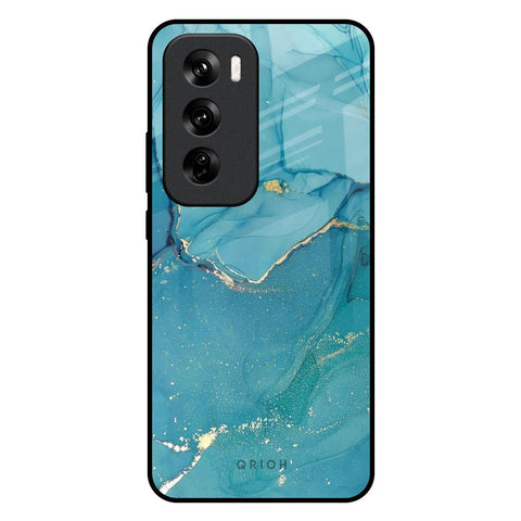 Blue Golden Glitter Glossy Case for Oppo Reno 12 Pro 5G