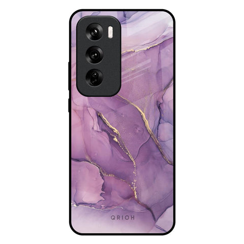 Purple Gold Marble Glossy Case for Oppo Reno 12 Pro 5G