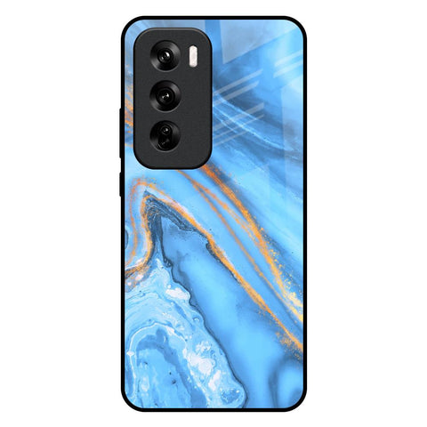 Vibrant Blue Marble Glossy Case for Oppo Reno 12 Pro 5G
