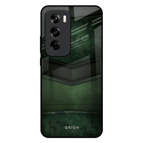 Green Leather Glossy Case for Oppo Reno 12 Pro 5G