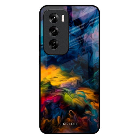 Multicolor Oil Painting Glossy Case for Oppo Reno 12 Pro 5G