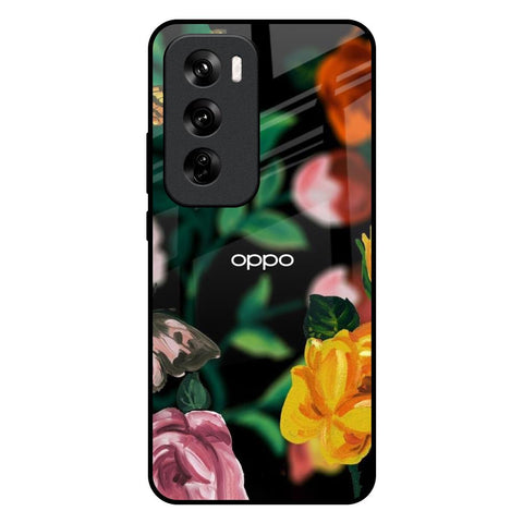 Flowers & Butterfly Glossy Case for Oppo Reno 12 Pro 5G