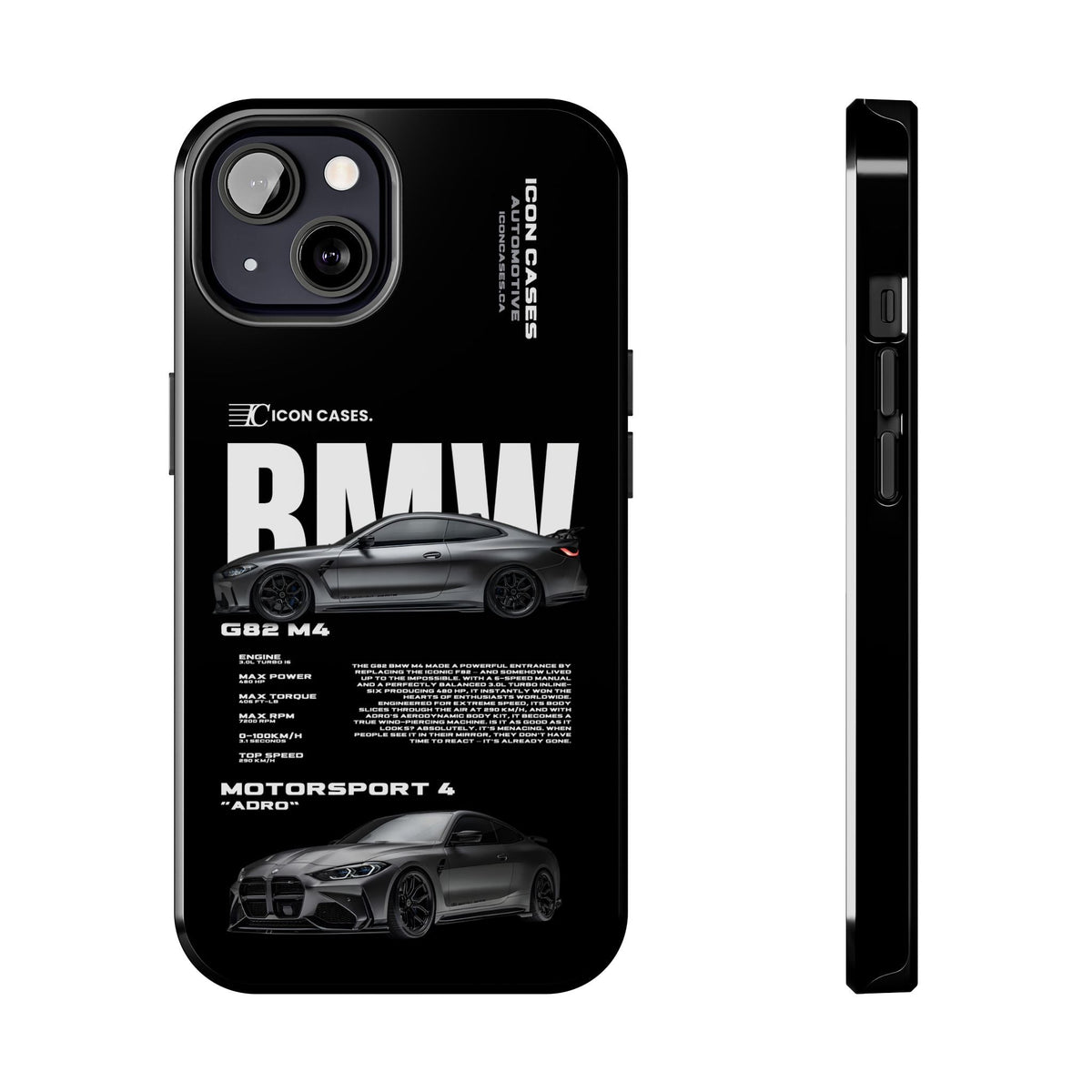 BMW M4 (G82) Black Premium Tough Shining Phone Case (Double Layer) Available For All iPhone Models