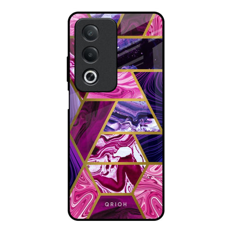 Electroplated Geometric Marble Glossy Case for OPPO A3 Pro 5G