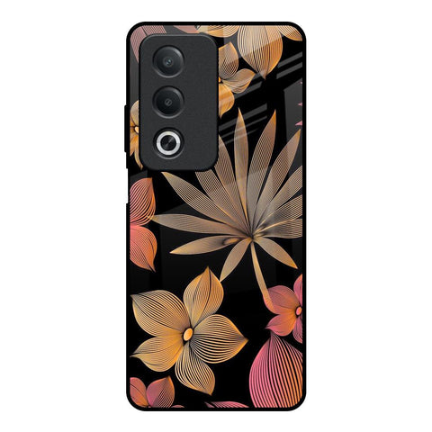 Lines Pattern Flowers Glossy Case for OPPO A3 Pro 5G
