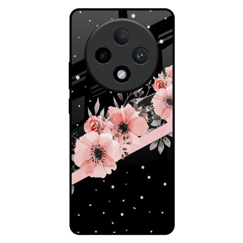 Floral Black Band Glossy Case For Oppo F27 Pro Plus