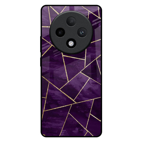 Geometric Purple Glossy Case For Oppo F27 Pro Plus