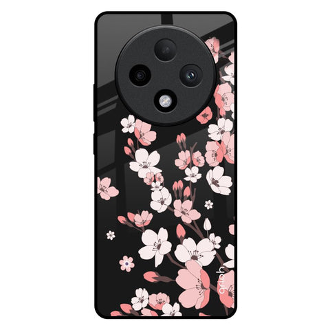 Black Cherry Blossom Glossy Case for Oppo F27 Pro Plus