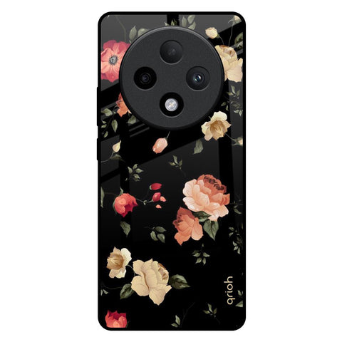 Black Spring Floral Glossy Case for Oppo F27 Pro Plus