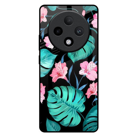 Tropical Leaves & Pink Flowers Glossy Case for Oppo F27 Pro Plus