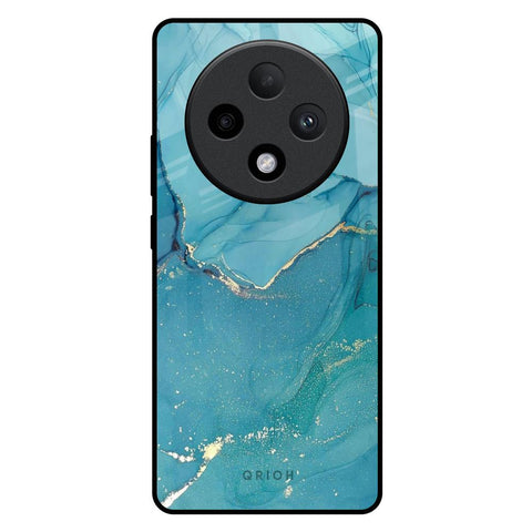Blue Golden Glitter Glossy Case for Oppo F27 Pro Plus