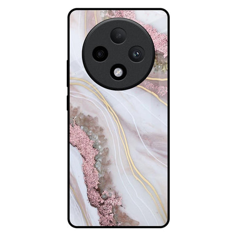 Pink & Gold Gllitter Marble Glossy Case for Oppo F27 Pro Plus