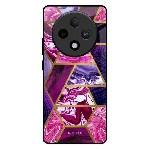 Electroplated Geometric Marble Glossy Case for Oppo F27 Pro Plus
