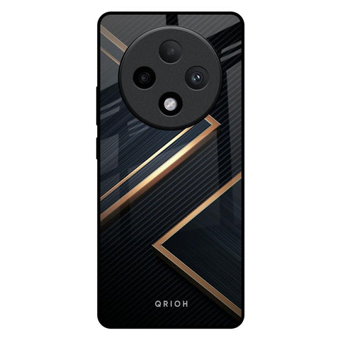 Sleek Golden & Navy Glossy Case for Oppo F27 Pro Plus