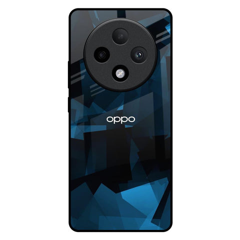 Polygonal Blue Box Glossy Case For Oppo F27 Pro Plus