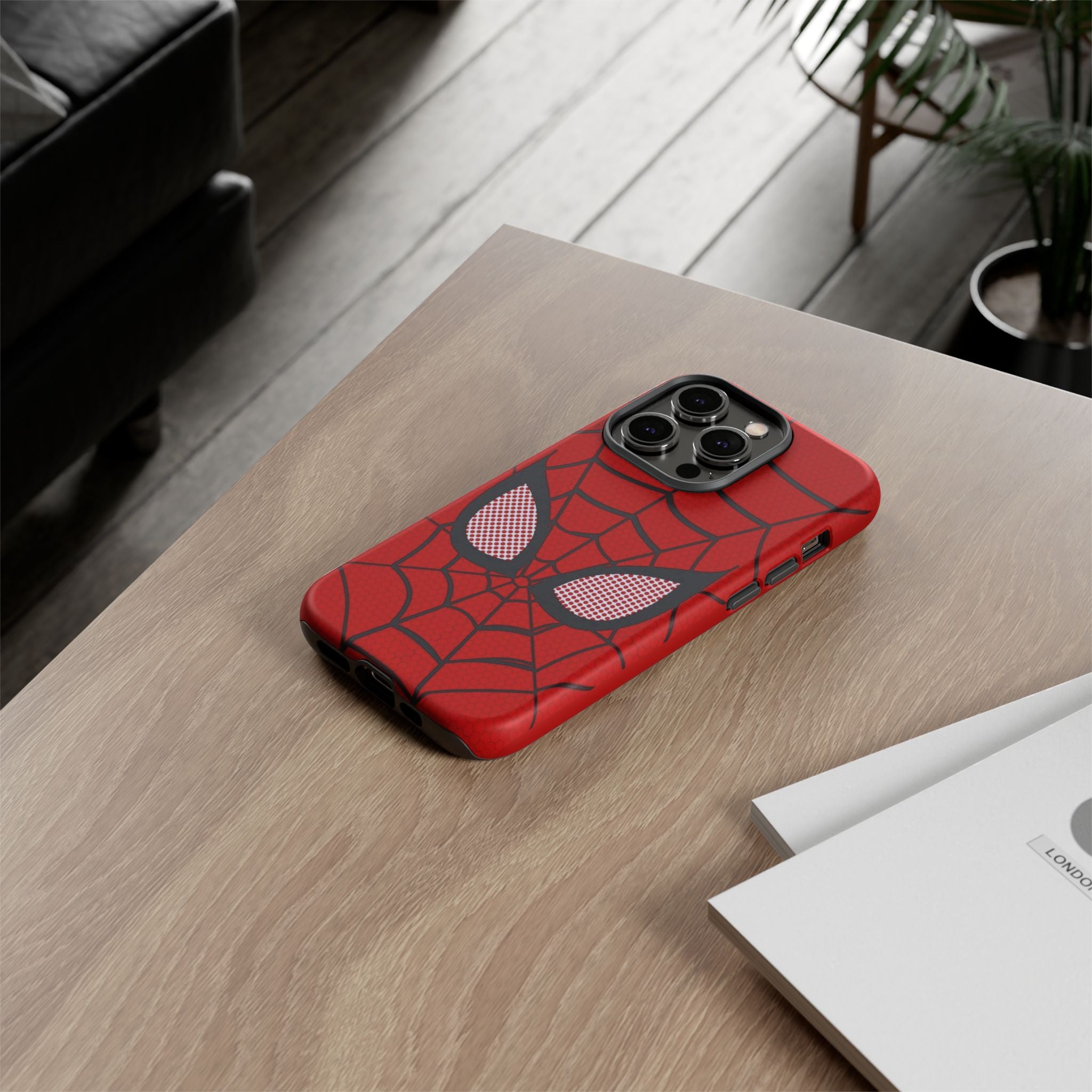 Scarlet Grid Mask Premium Tough Shining Phone Case (Double Layer) Available For All iPhone Models