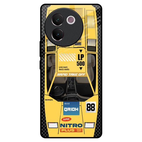 Yellow Racing Car Glossy Case for Vivo V30e