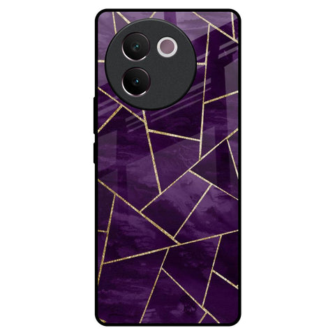 Geometric Purple Glossy Case For Vivo V30e