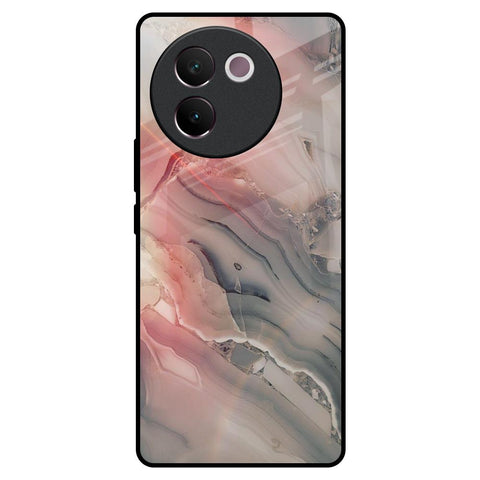 Pink And Grey Marble Glossy Case For Vivo V30e