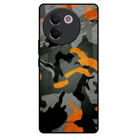 Camouflage Orange Glossy Case For Vivo V30e