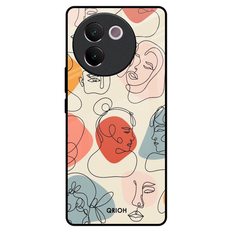 Abstract Faces Glossy Case for Vivo V30e