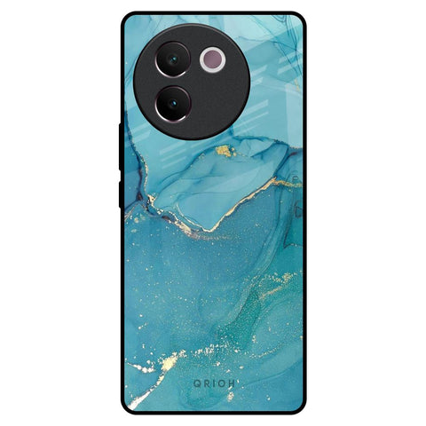 Blue Golden Glitter Glossy Case for Vivo V30e