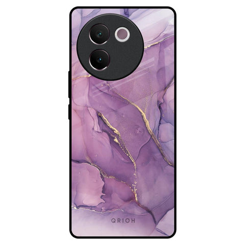 Purple Gold Marble Glossy Case for Vivo V30e