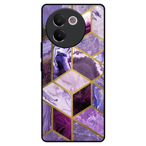 Purple Rhombus Marble Glossy Case for Vivo V30e
