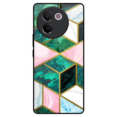 Seamless Green Marble Glossy Case for Vivo V30e