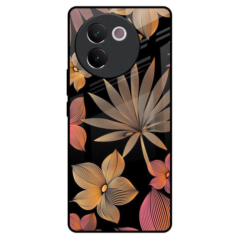 Lines Pattern Flowers Glossy Case for Vivo V30e