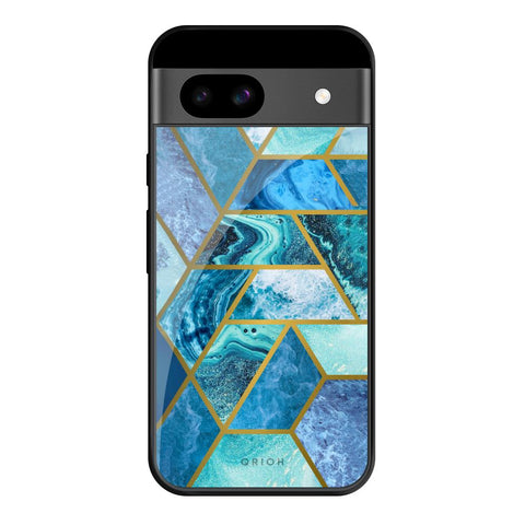 Turquoise Geometrical Marble Glossy Case for Google Pixel 8A