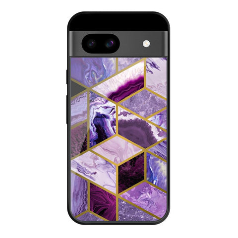 Purple Rhombus Marble Glossy Case for Google Pixel 8A